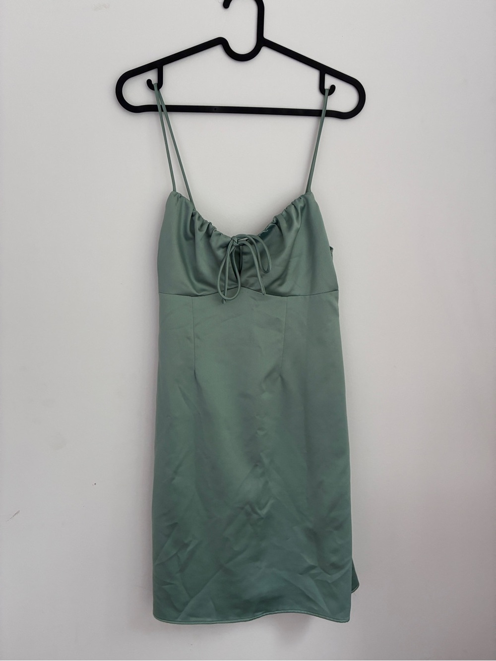 Topshop Mint Green Satin Slip Dress with Spaghetti Straps